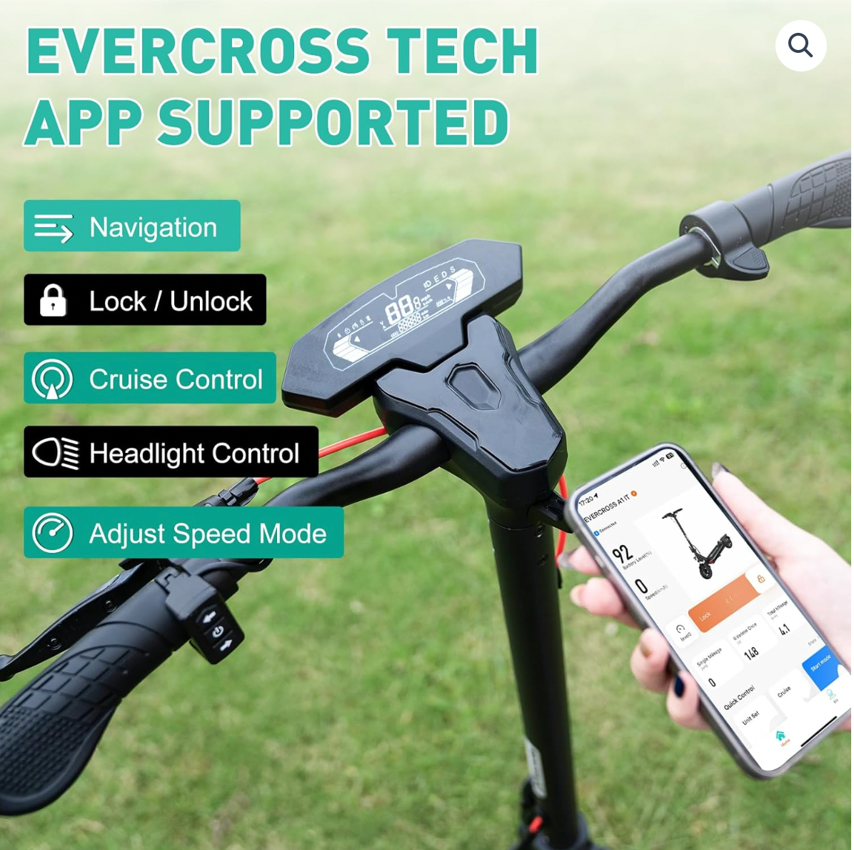 Trottinette Électrique A1 EVERCROSS – 500W, 48V 14Ah, Pneus 10’’ – Puissance et Confort
