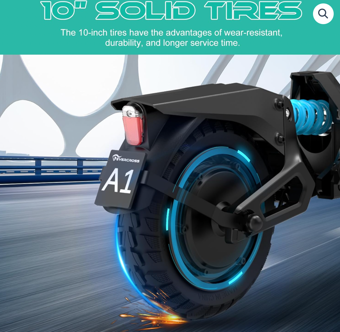 Trottinette Électrique A1 EVERCROSS – 500W, 48V 14Ah, Pneus 10’’ – Puissance et Confort
